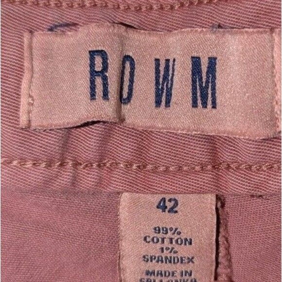 ROWM Casual Chino Shorts Flat Front Polyester 8" Inseam Pink Men's Size 42 - Picture 5 of 6